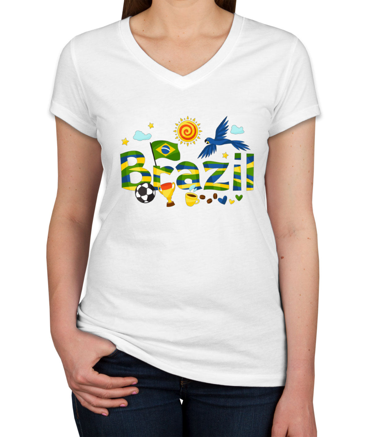 Brazil Objects Women's V Neck T-shirt