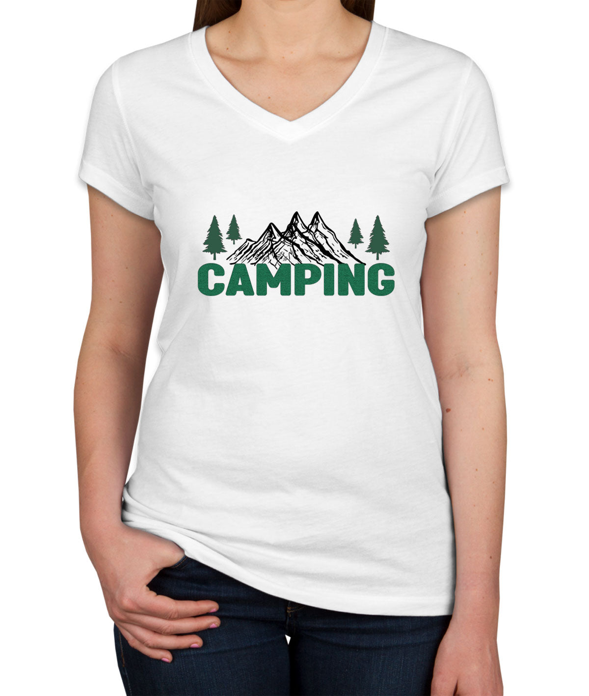 Camping Women's V Neck T-shirt