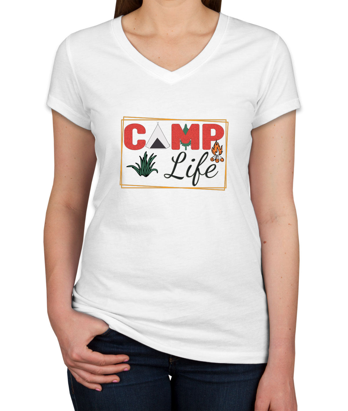 Camp Life Women's V Neck T-shirt