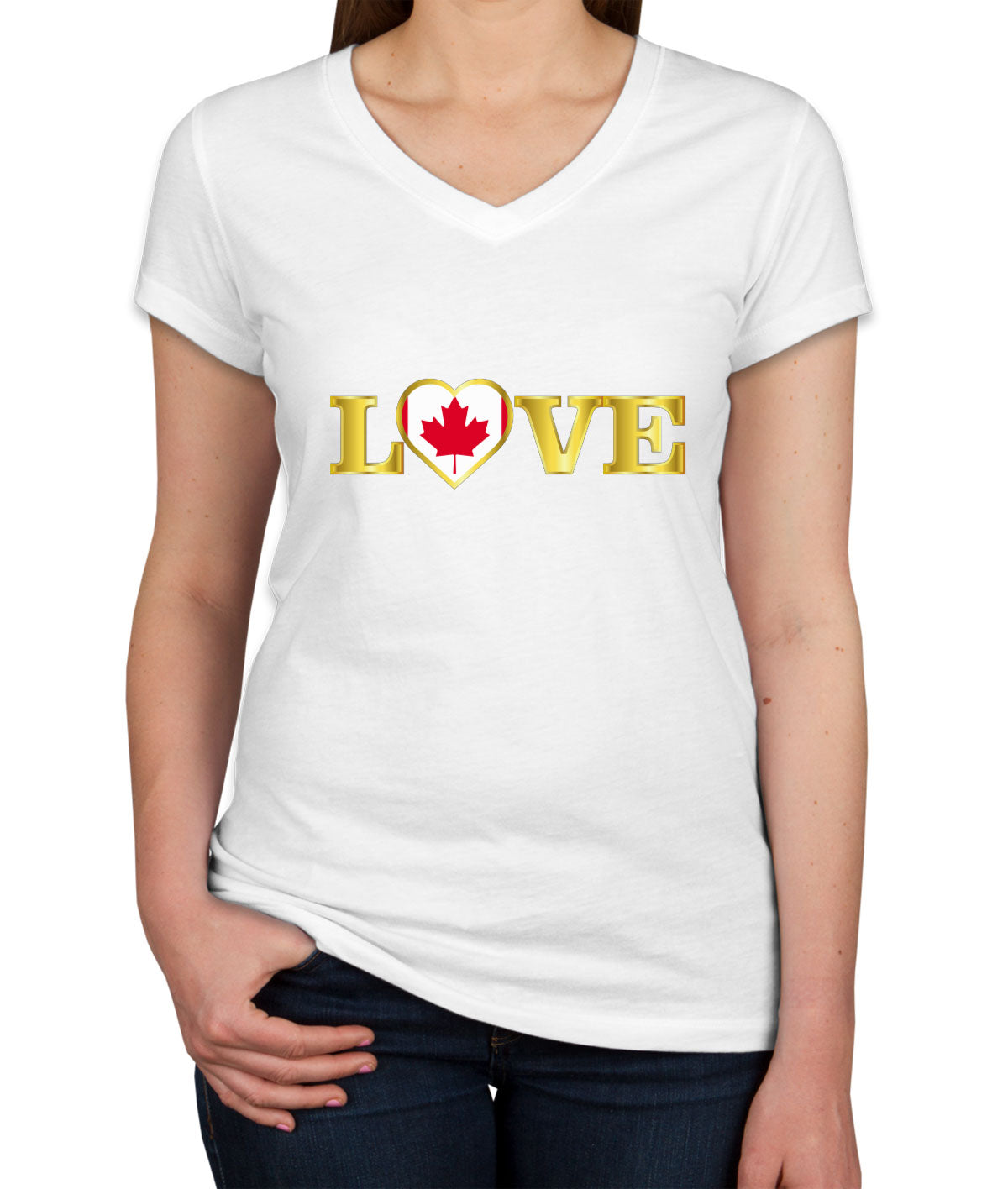 Canada Love Women's V Neck T-shirt