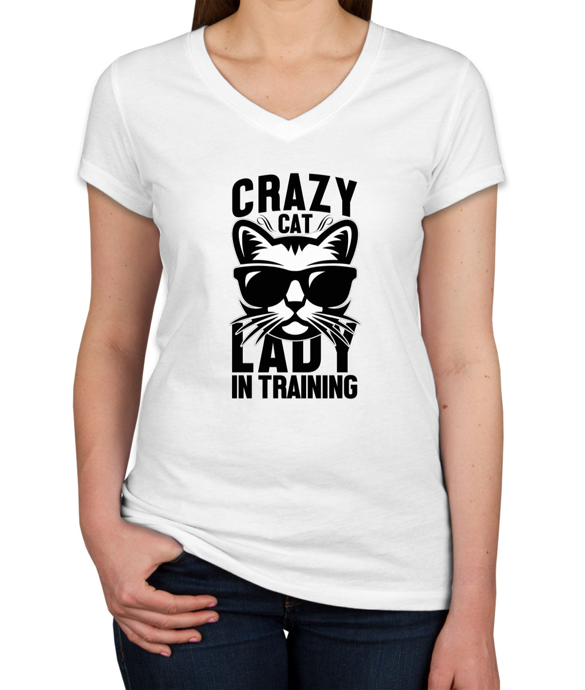 Crazy Cat Lady In Training Women's V Neck T-shirt