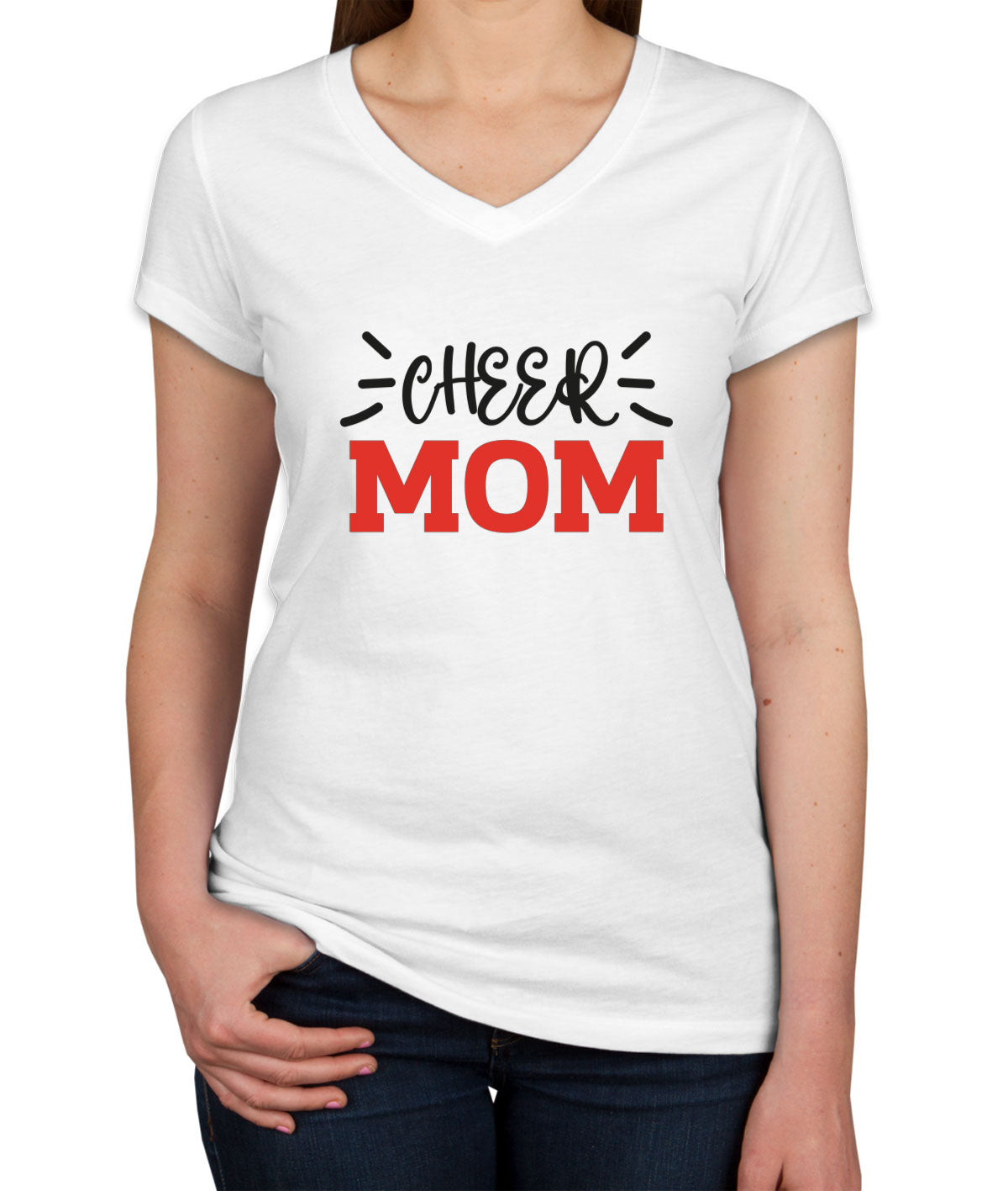 Cheer Mom Women's V Neck T-shirt