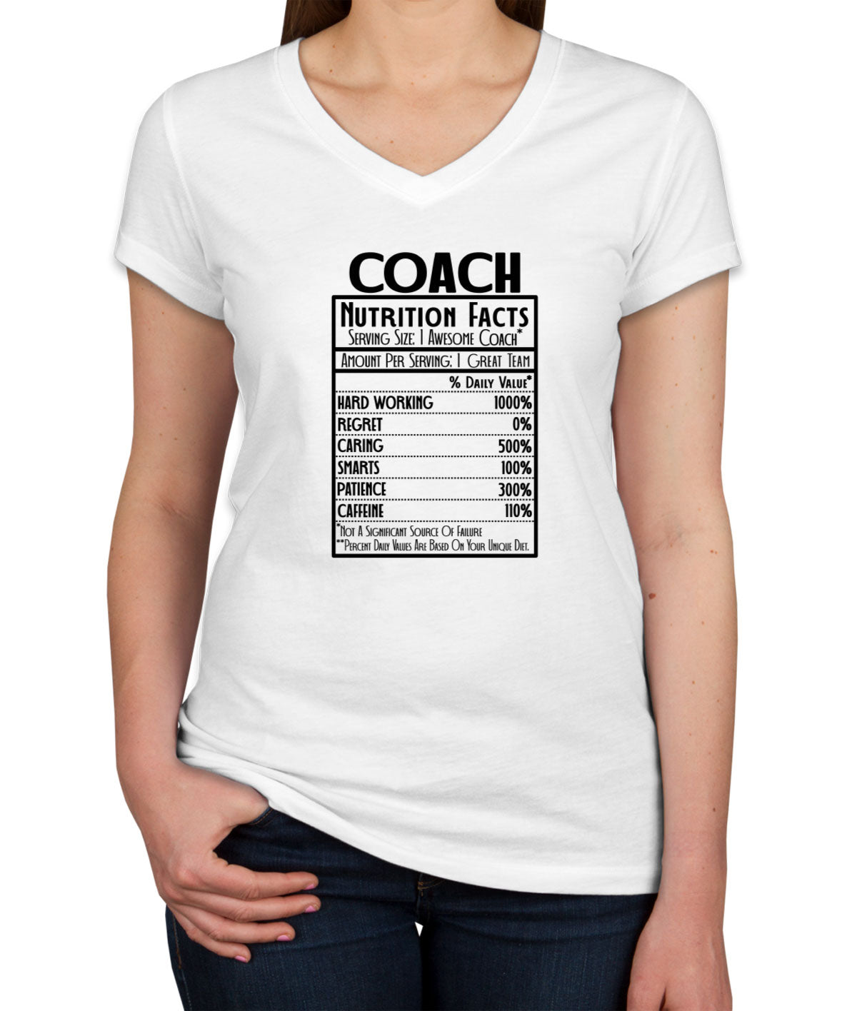 Coach Nutrition Facts Women's V Neck T-shirt