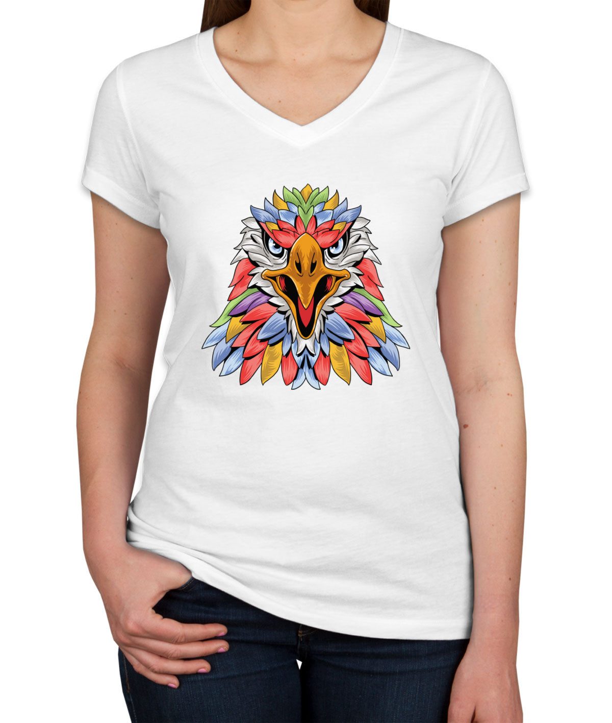 Colorful Eagle Women's V Neck T-shirt