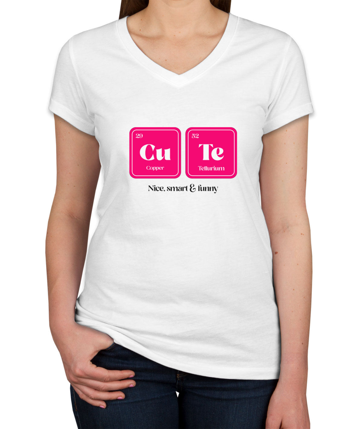 Cute Funny Periodic Table Women's V Neck T-shirt