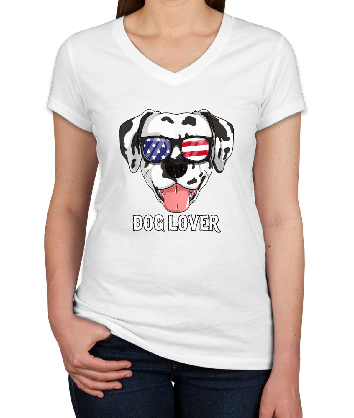 Dalmatian Dog Lover Women's V Neck T-shirt
