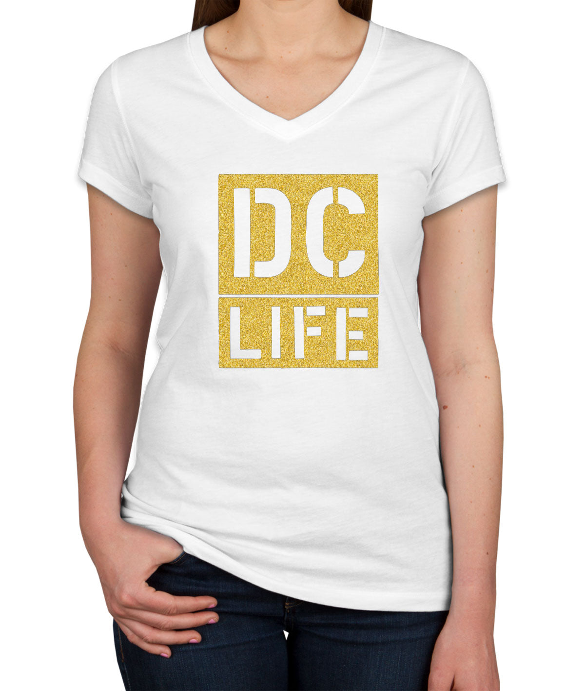 DC Life Washington DC Women's V Neck T-shirt