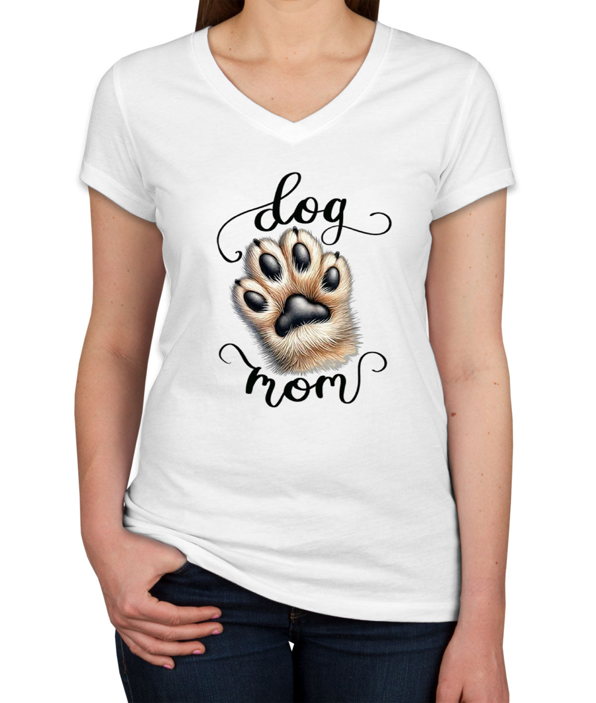 Dog Mom Women's V Neck T-shirt