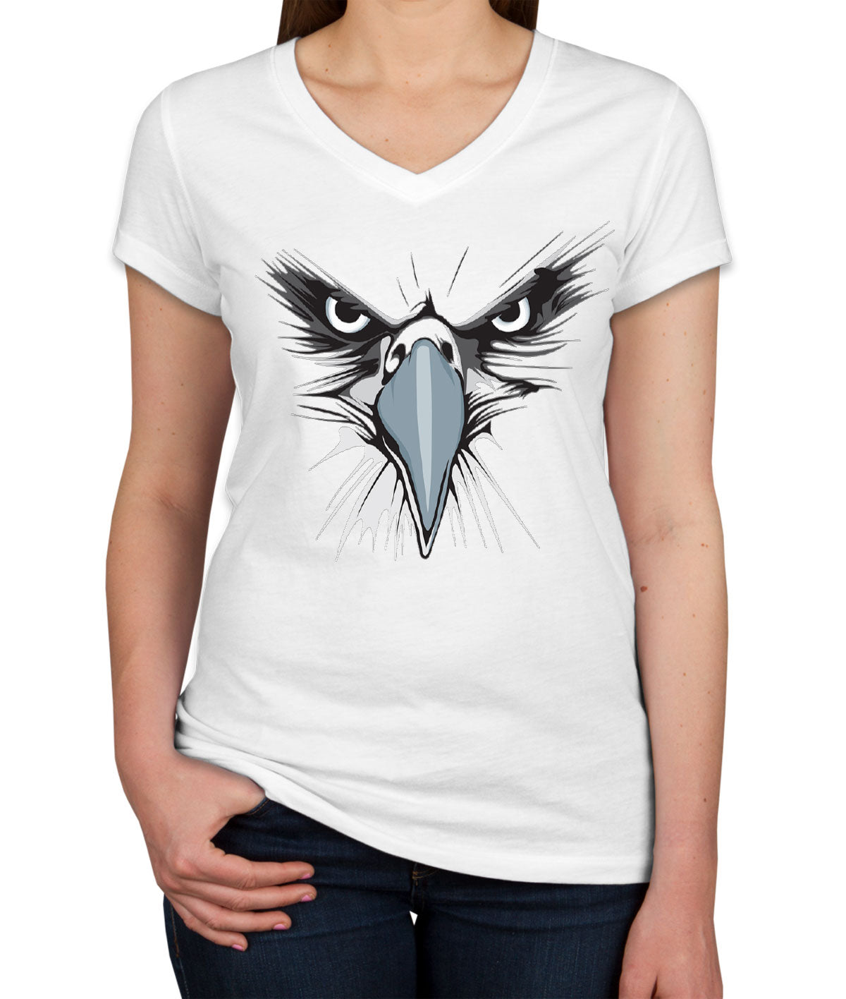 Eagle Face Women's V Neck T-shirt