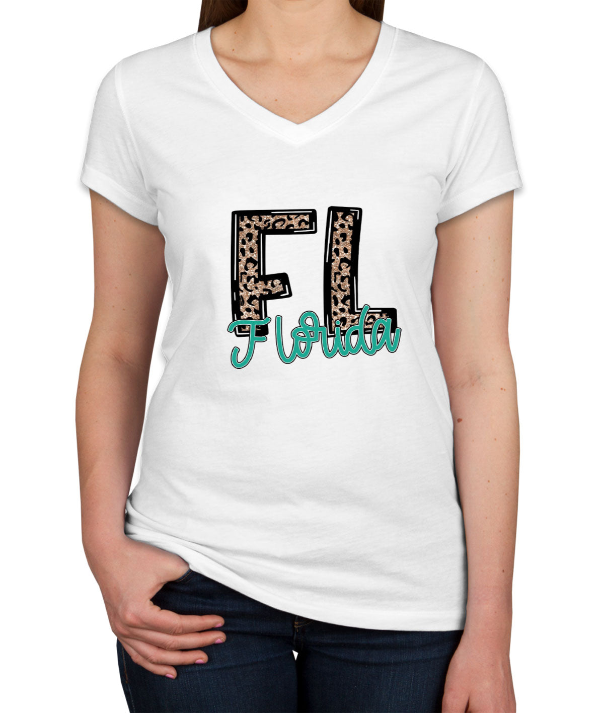 Florida State Abbreviation Women's V Neck T-shirt