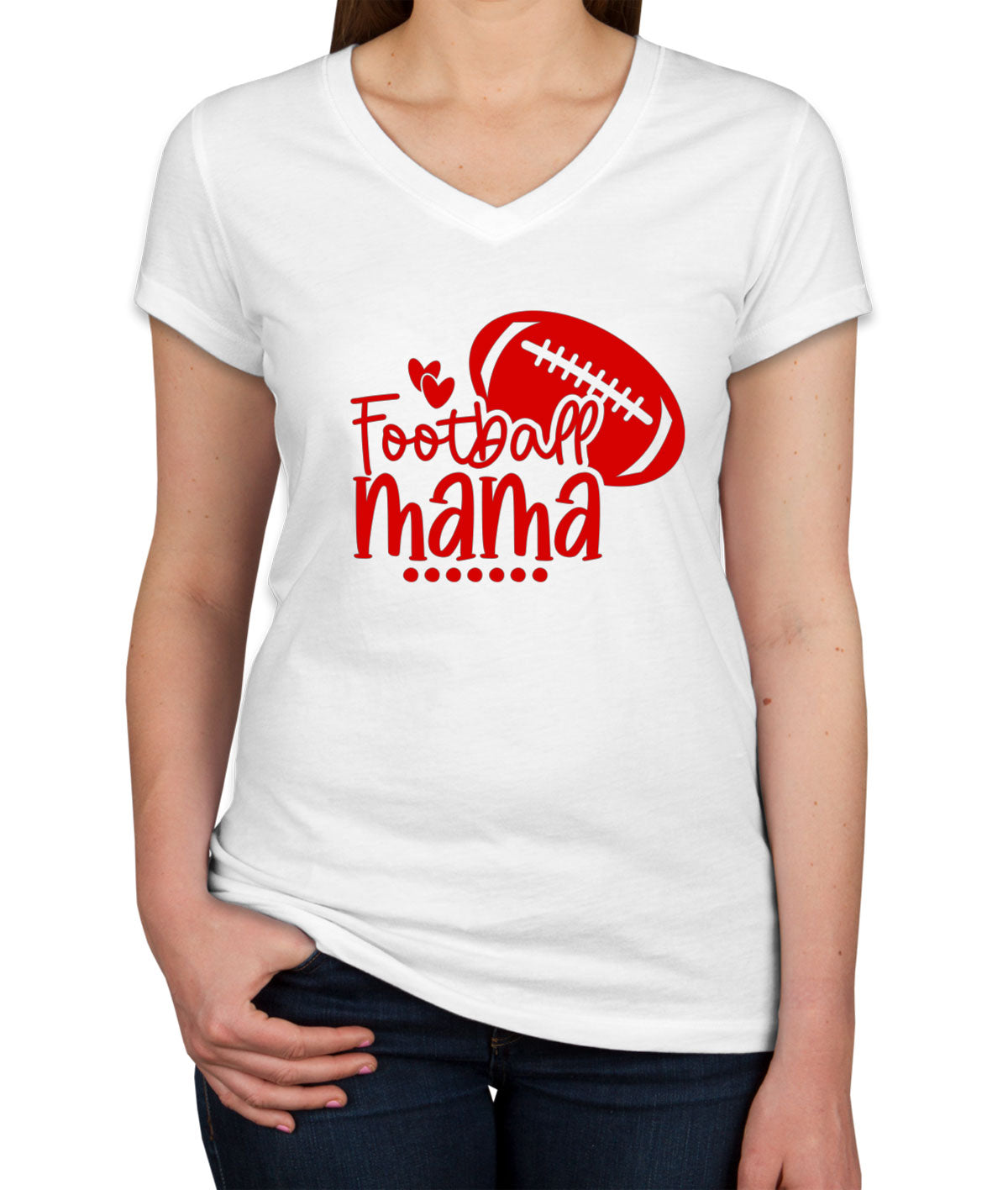 Football Mama Women's V Neck T-shirt