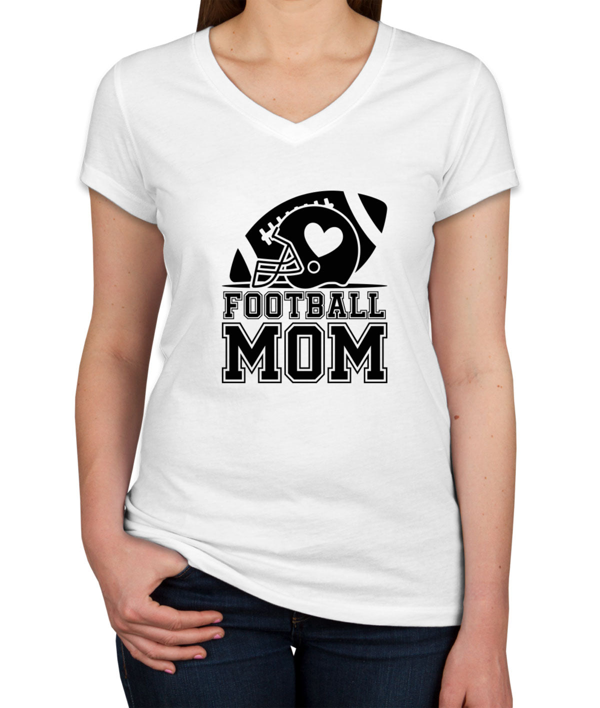 Football Mom Women's V Neck T-shirt