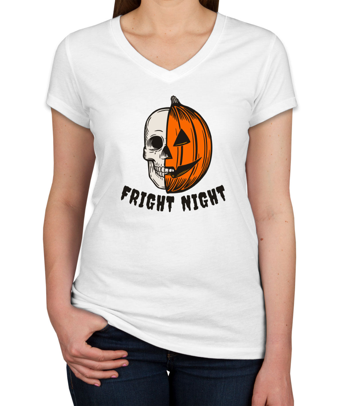 Fright Night Halloween Women's V Neck T-shirt