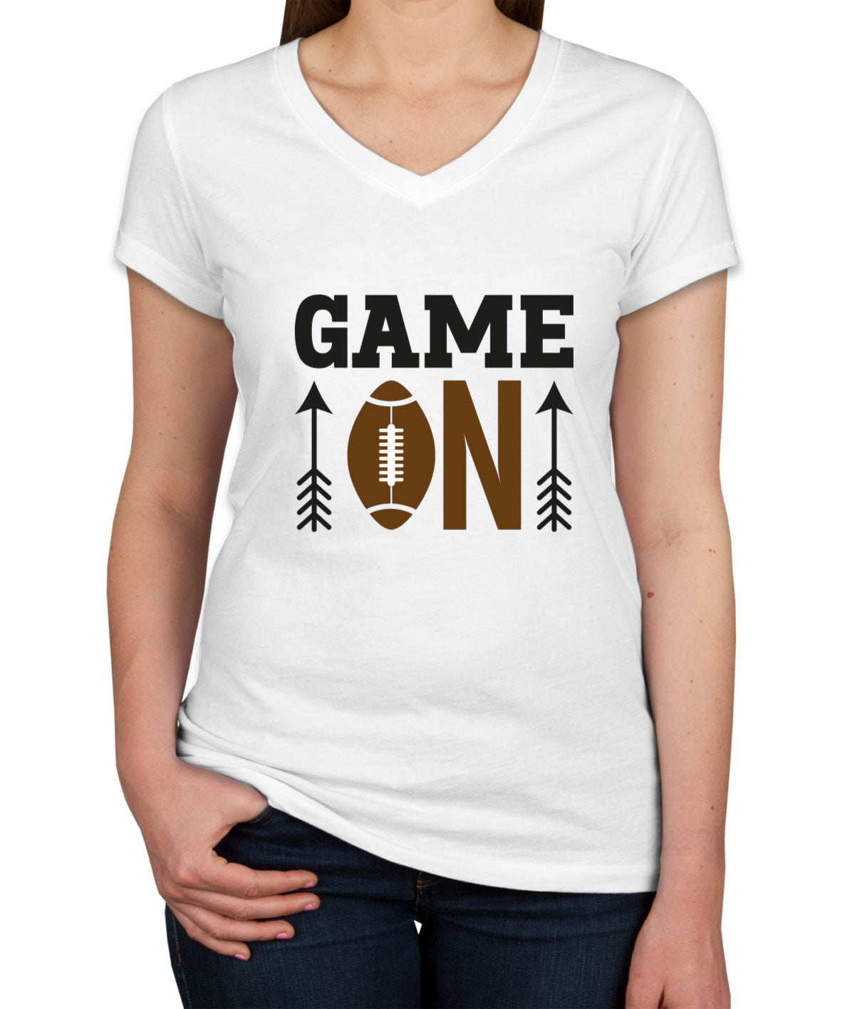 Game On Football Women's V Neck T-shirt