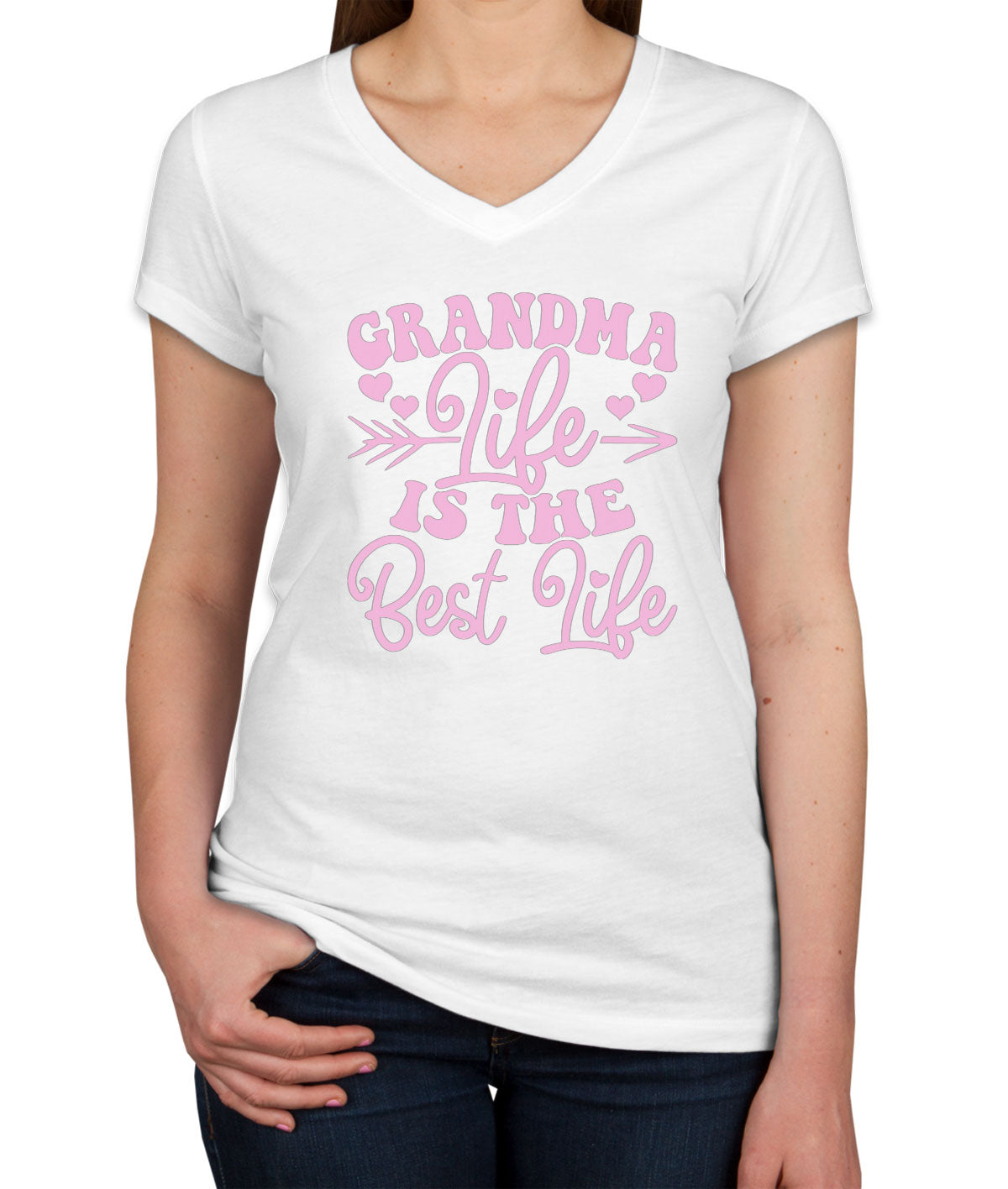 Grandma Life Is The Best Life Women's V Neck T-shirt