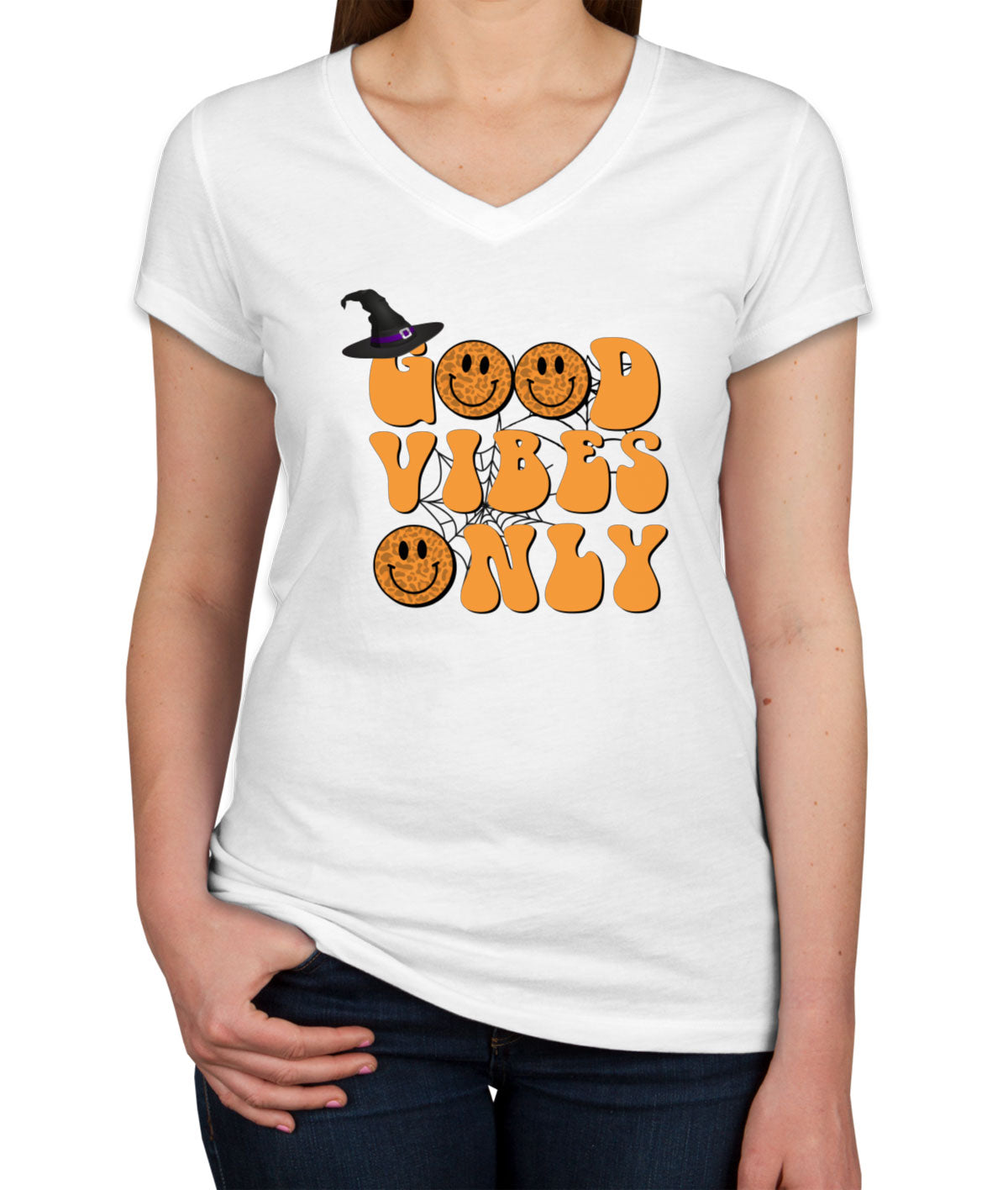 Good Vibes Only Halloween Women's V Neck T-shirt