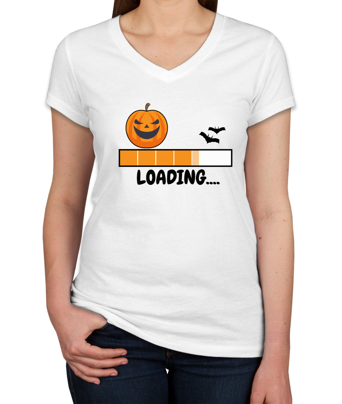 Halloween Loading Women's V Neck T-shirt