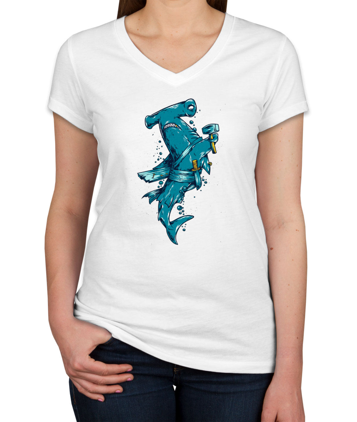 Hammerhead Shark Women's V Neck T-shirt