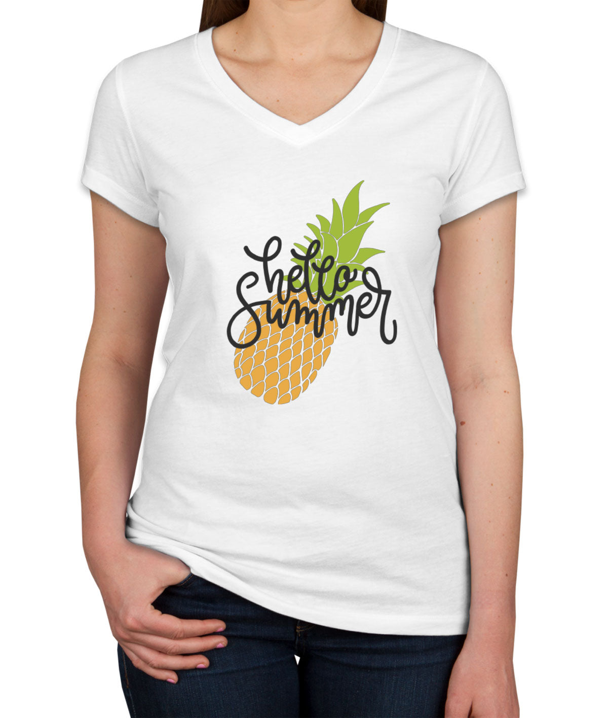 Hello Summer Women's V Neck T-shirt