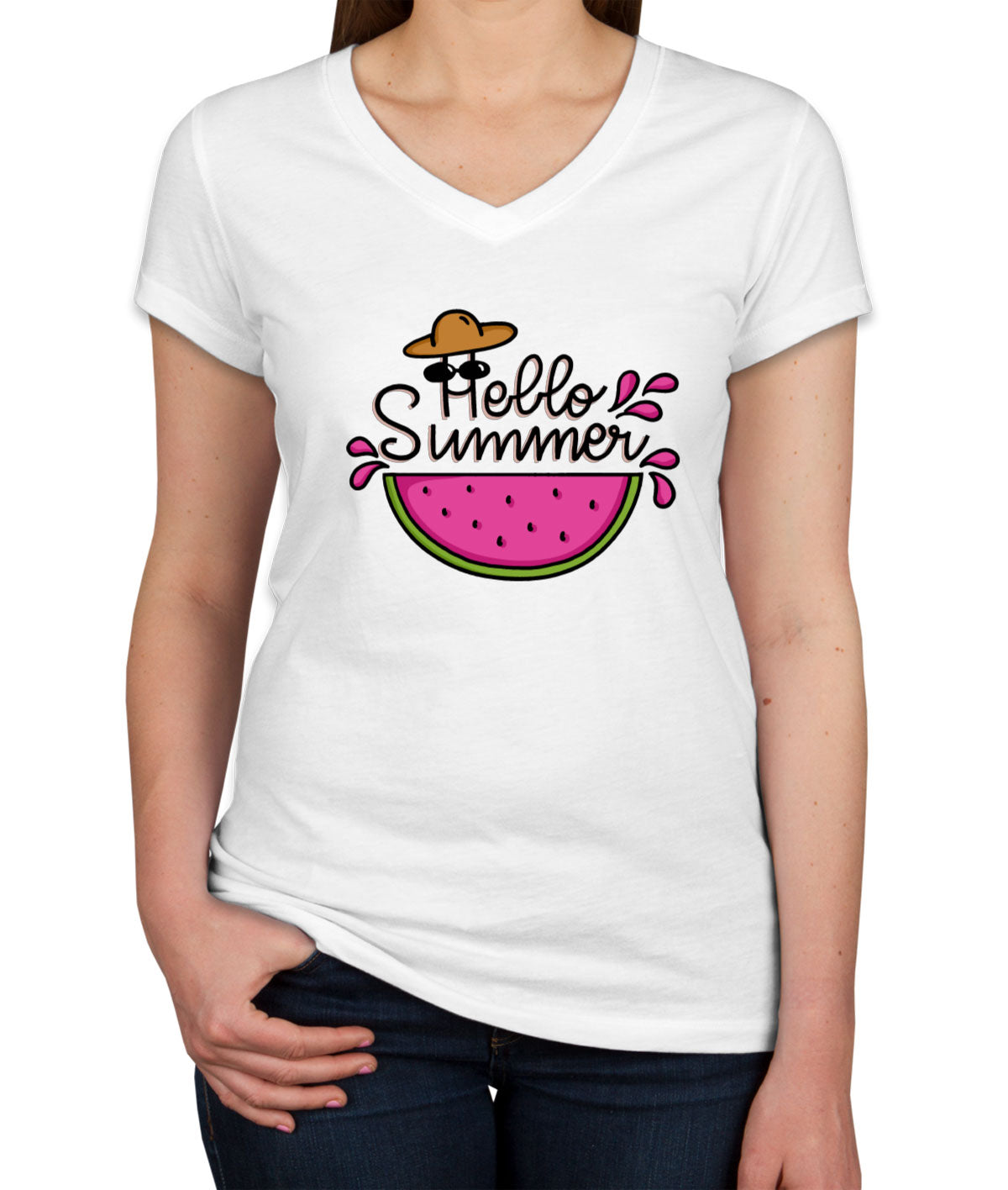 Hello Summer Women's V Neck T-shirt