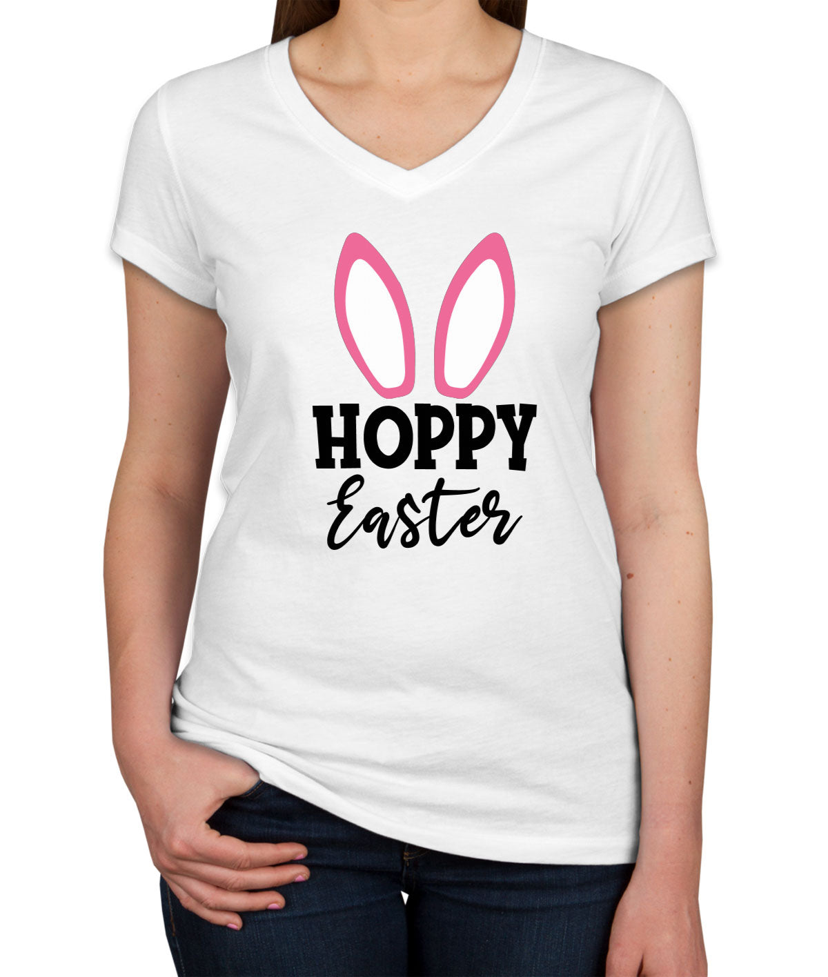 Hoppy Easter Women's V Neck T-shirt