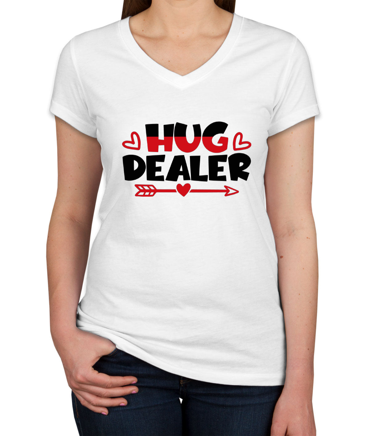 Hug Dealer Valentine's Day Women's V Neck T-shirt