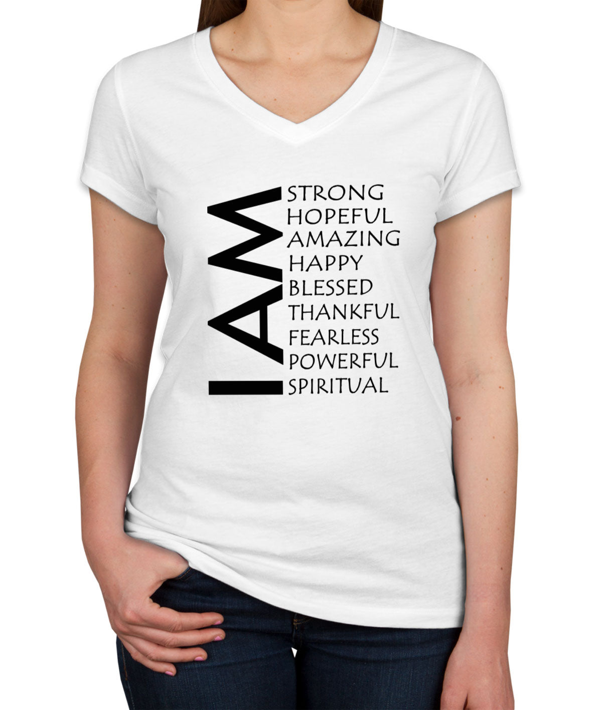 I Am Spiritual Women's V Neck T-shirt