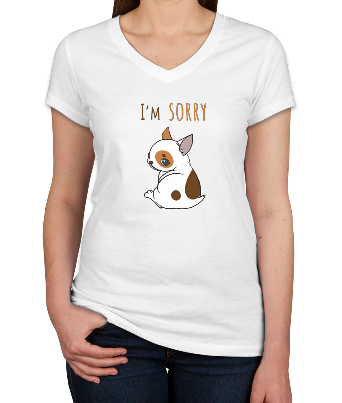 I'm Sorry Women's V Neck T-shirt