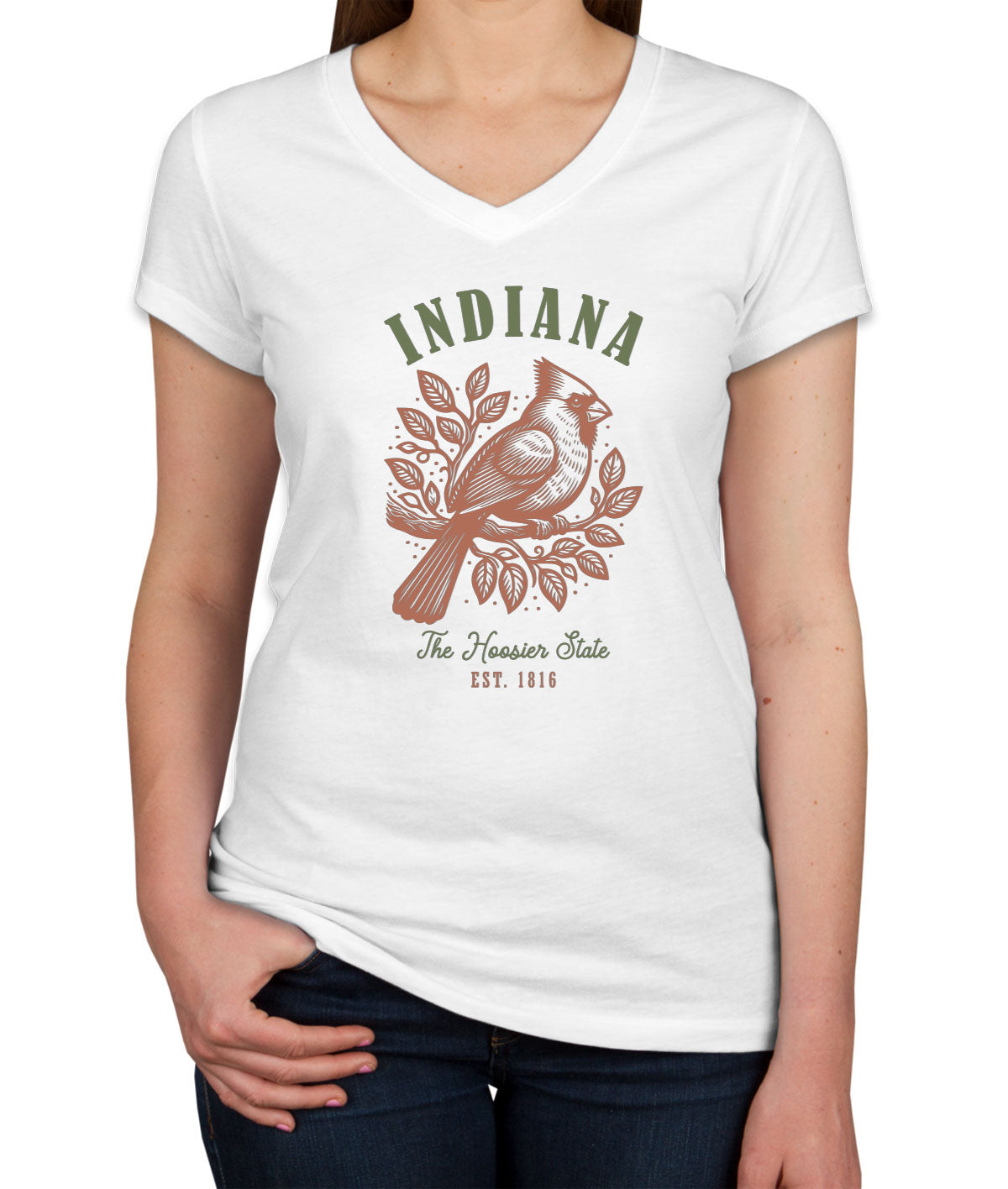 Indiana State Vintage Women's V Neck T-shirt