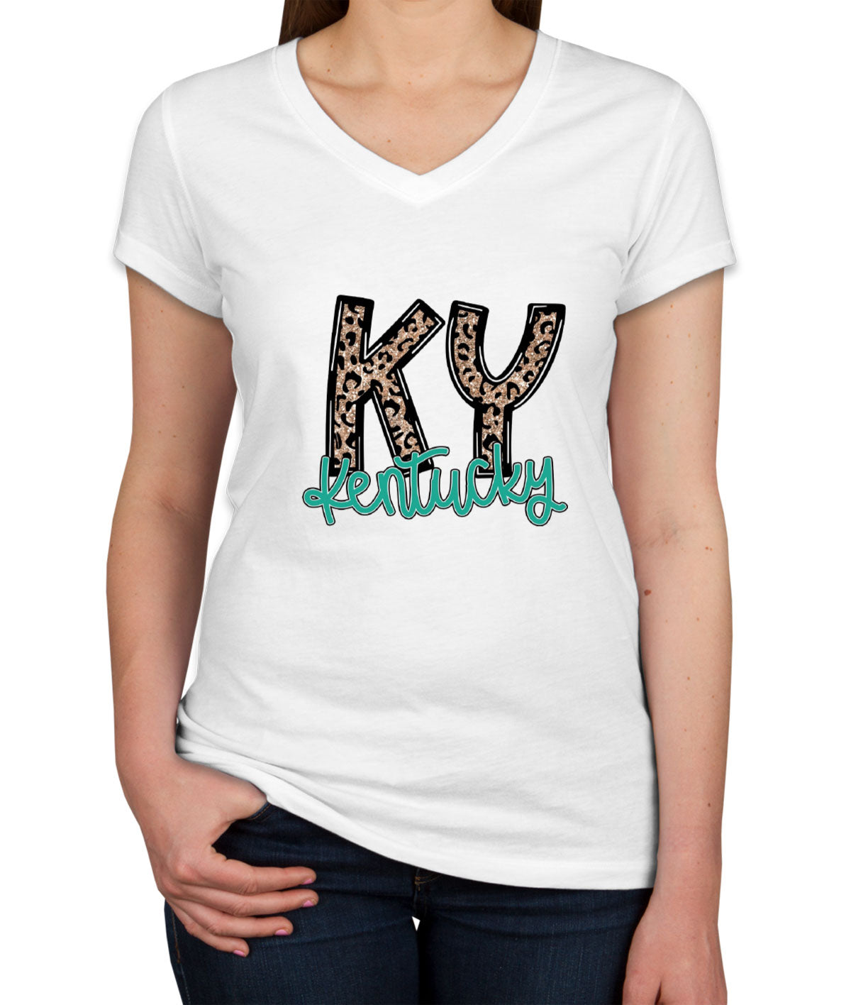 Kentucky State Abbreviation Women's V Neck T-shirt