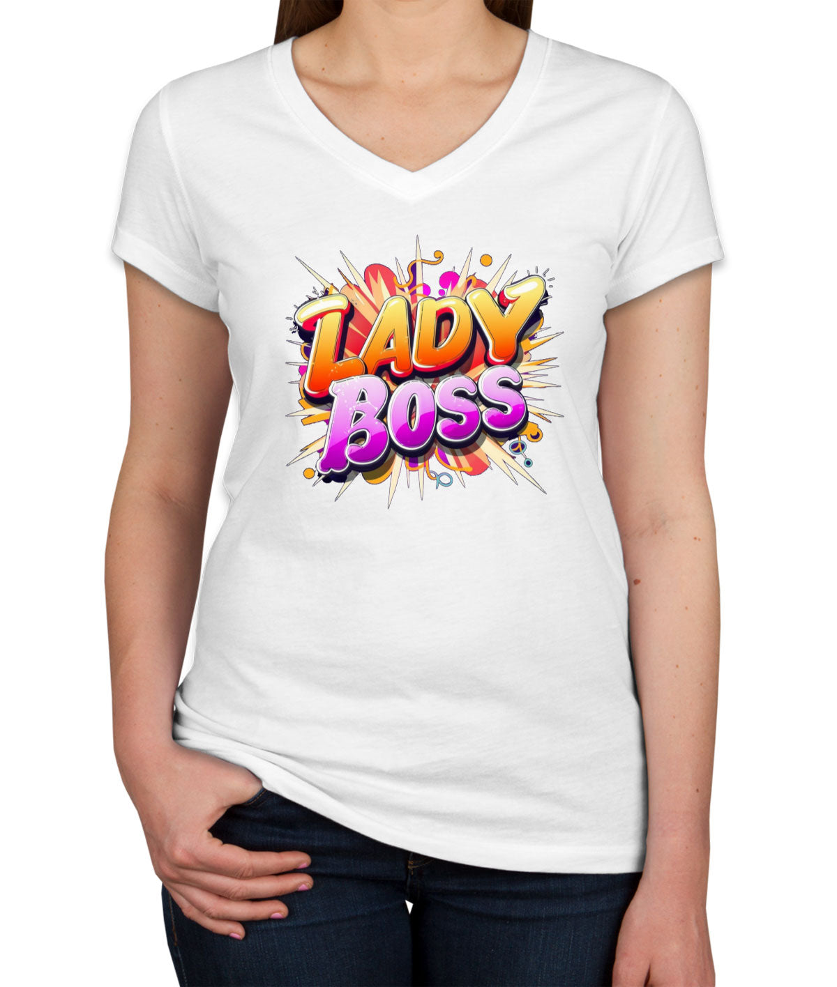 Lady Boss Women's V Neck T-shirt