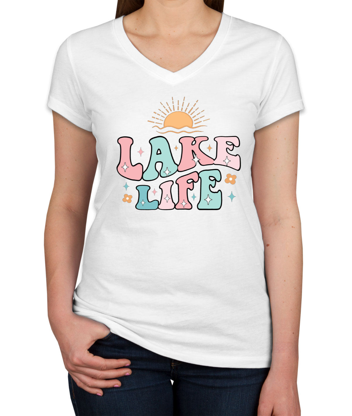 Lake Life Women's V Neck T-shirt