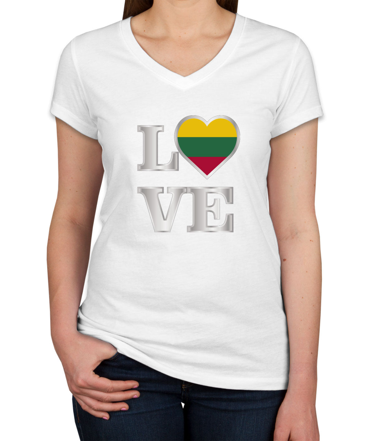 Lithuania Love Women's V Neck T-shirt