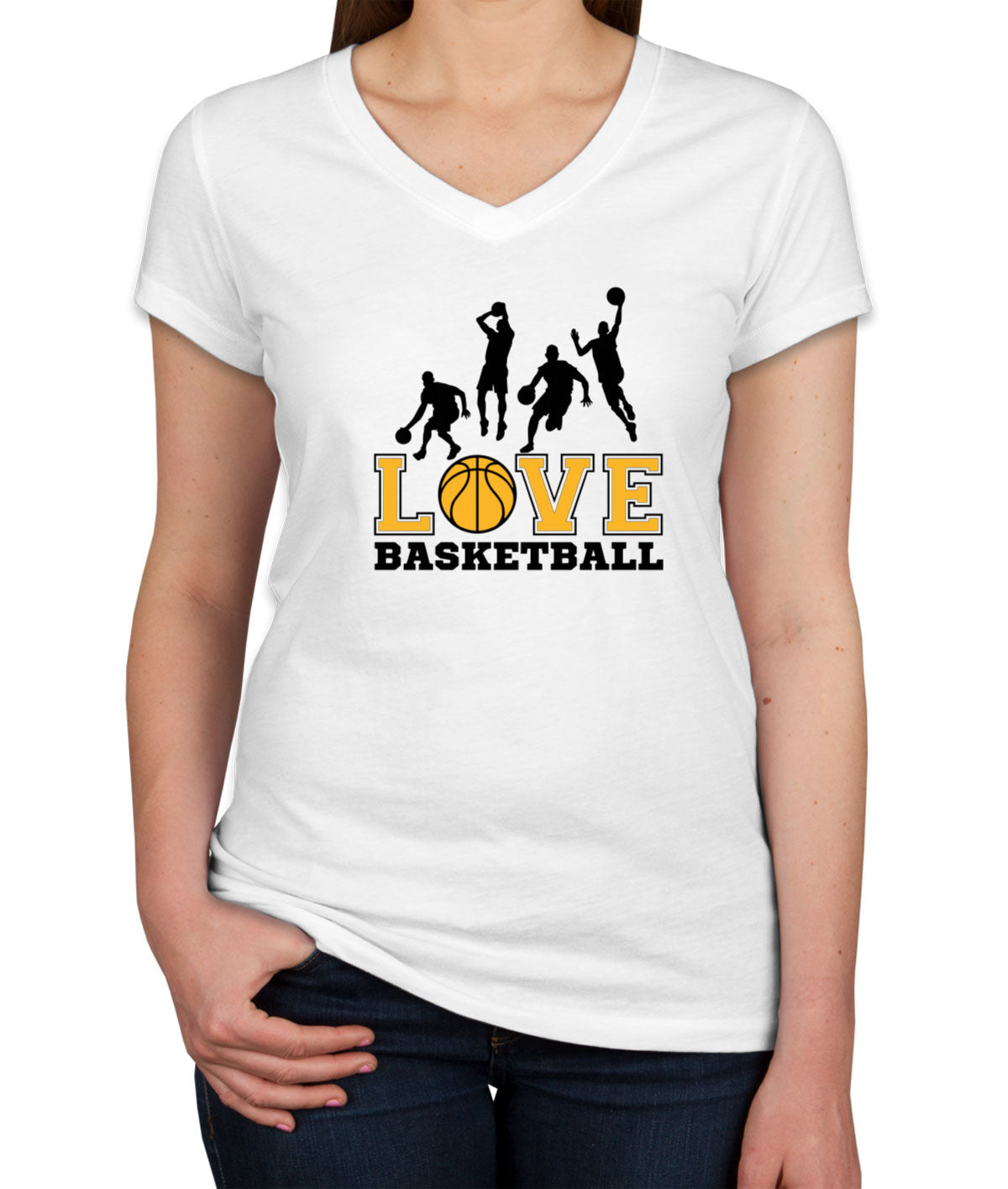 Love Basketball Women's V Neck T-shirt