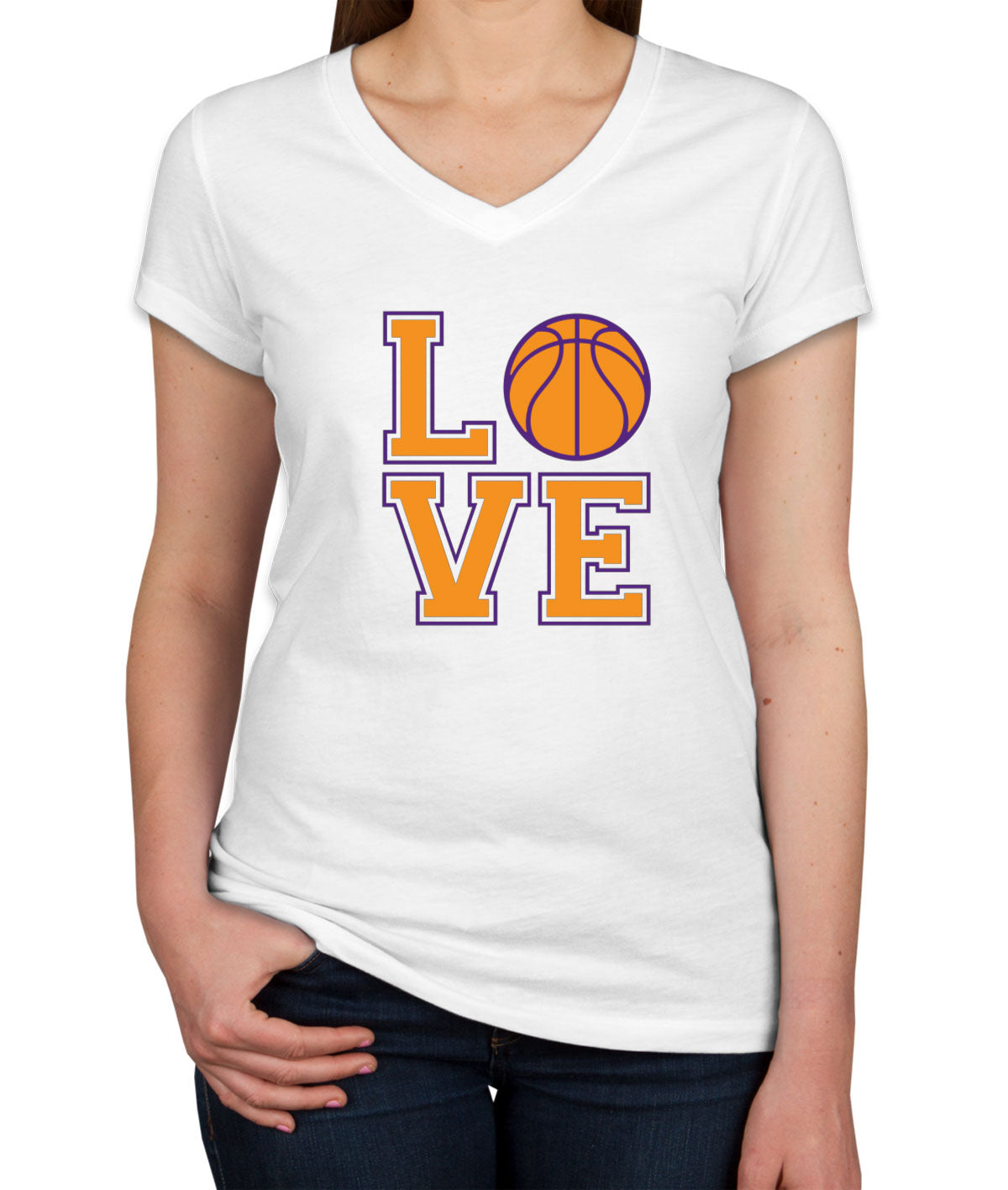 Love Basketball Women's V Neck T-shirt