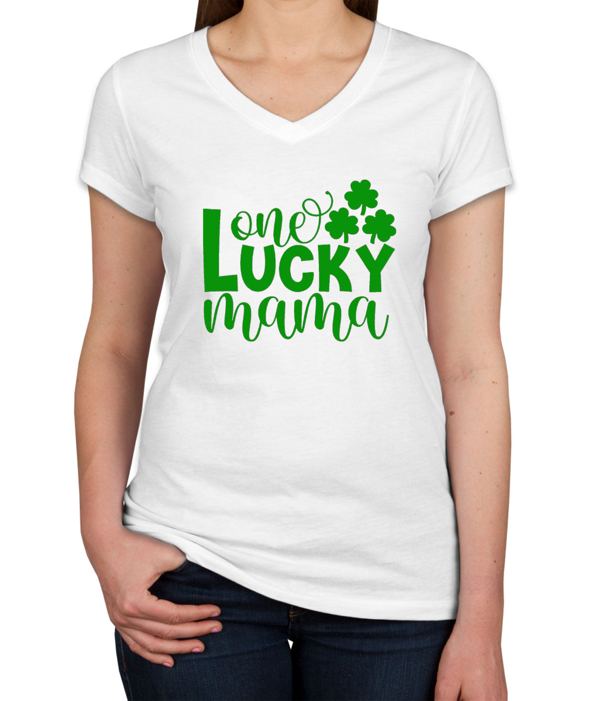 One Lucky Mama St. Patrick's Day Women's V Neck T-shirt