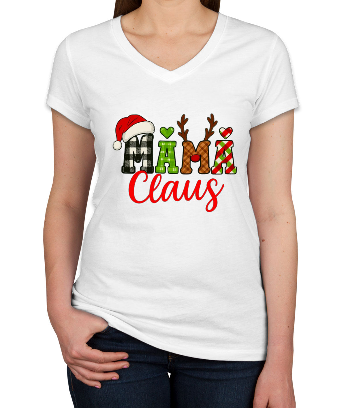 Mama Claus Christmas Women's V Neck T-shirt