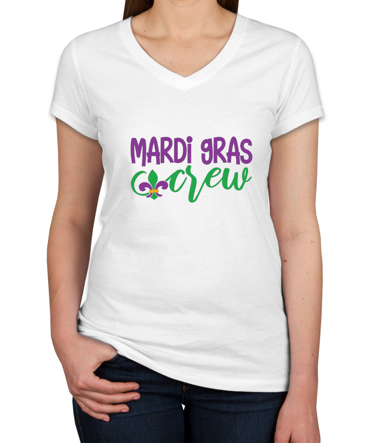 Mardi Gras Crew Women's V Neck T-shirt