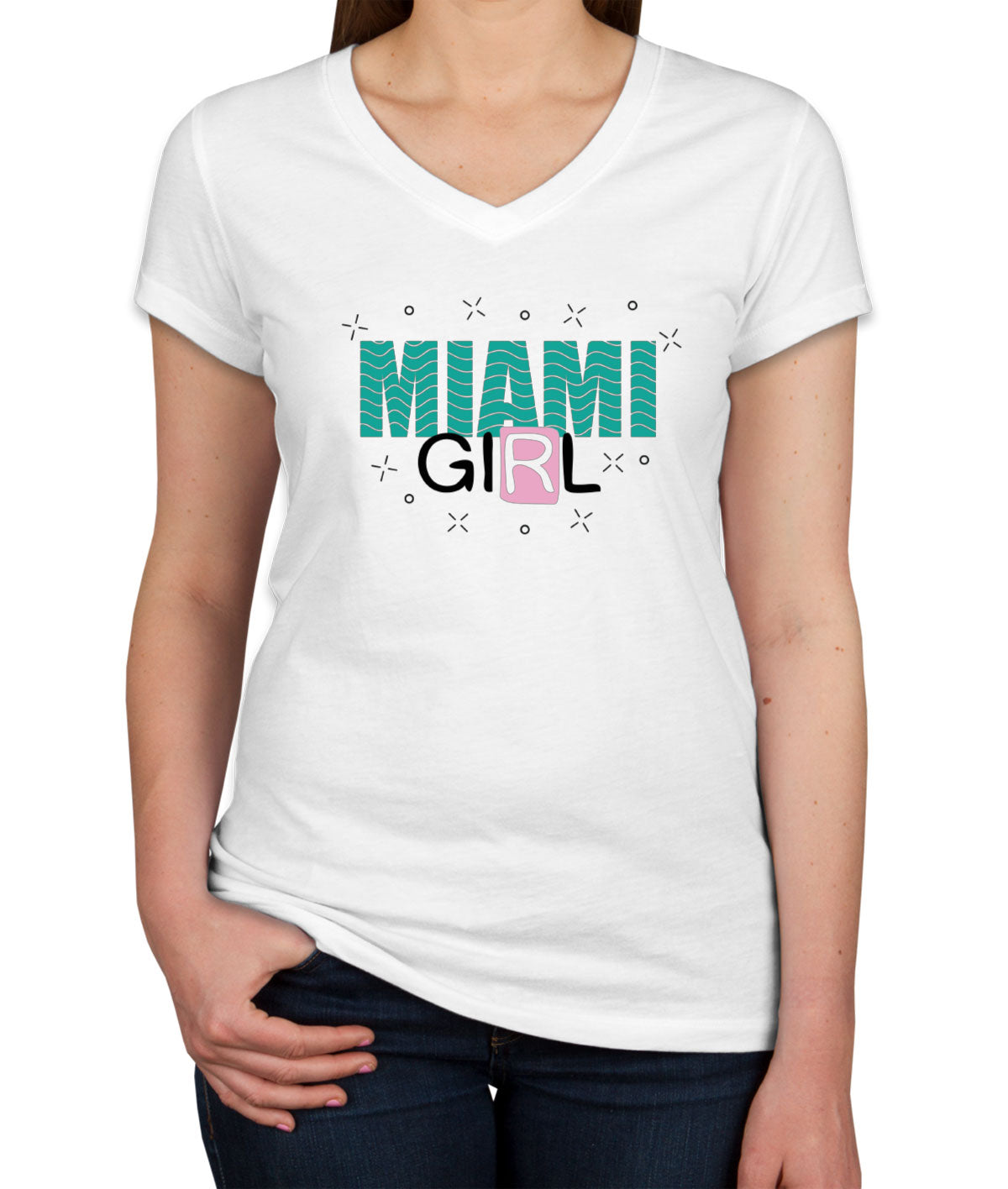 Miami Girl Women's V Neck T-shirt