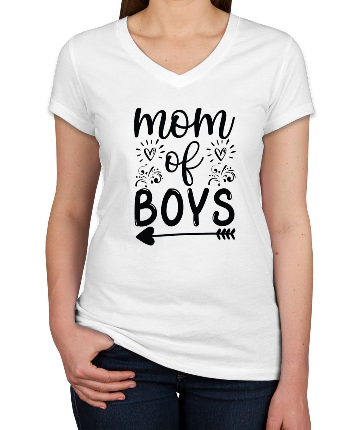 Mom Of Boys Women's V Neck T-shirt