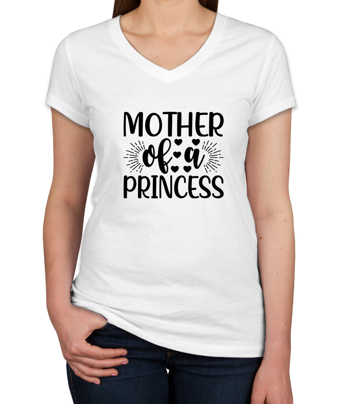 Mother Of A Princess Women's V Neck T-shirt