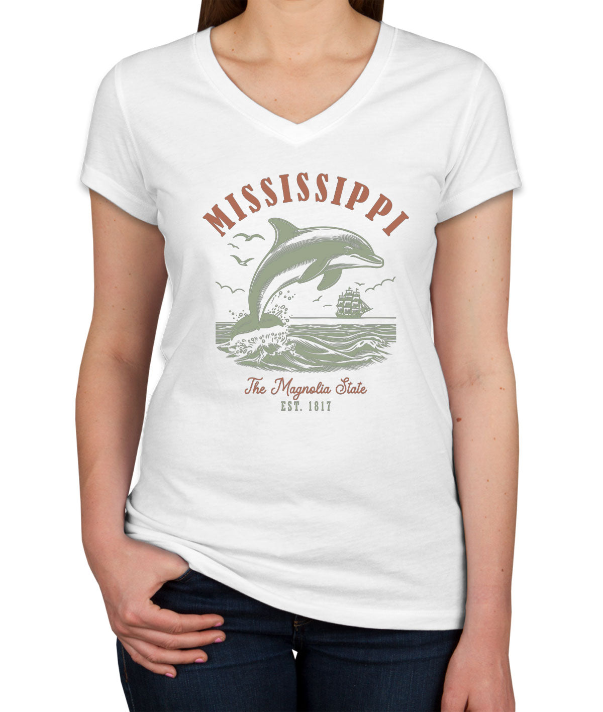 Mississippi State Vintage Women's V Neck T-shirt