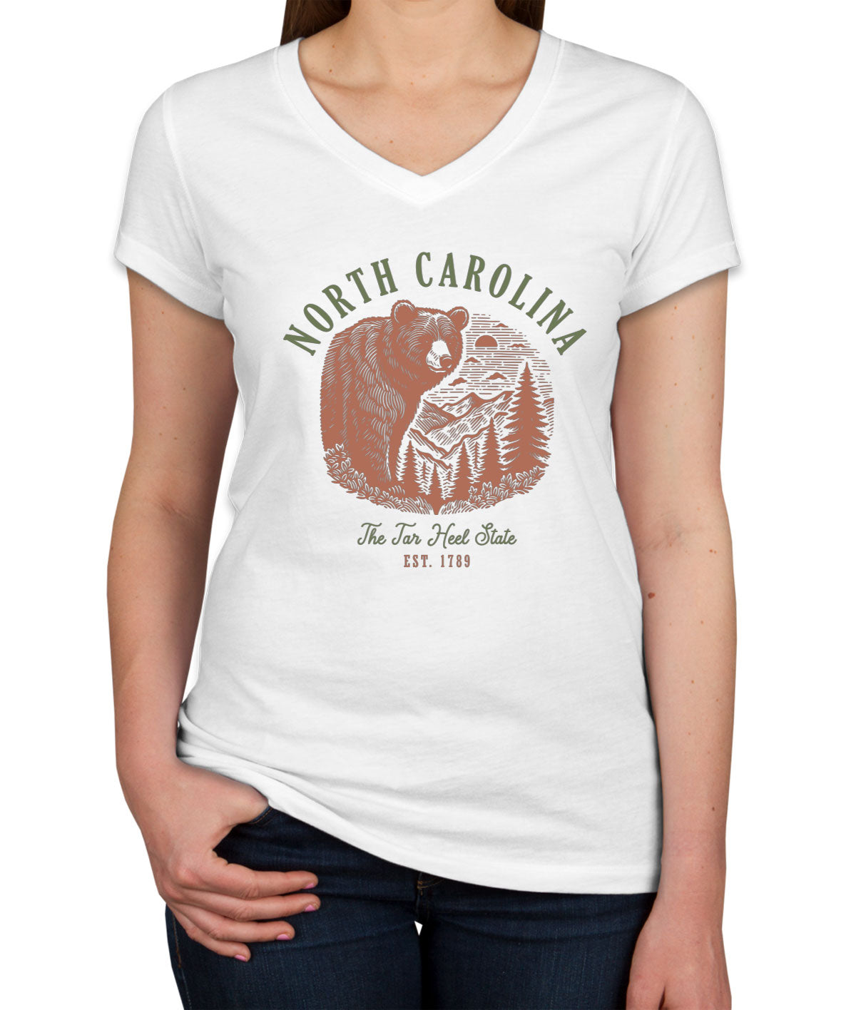 North Carolina State Vintage Women's V Neck T-shirt