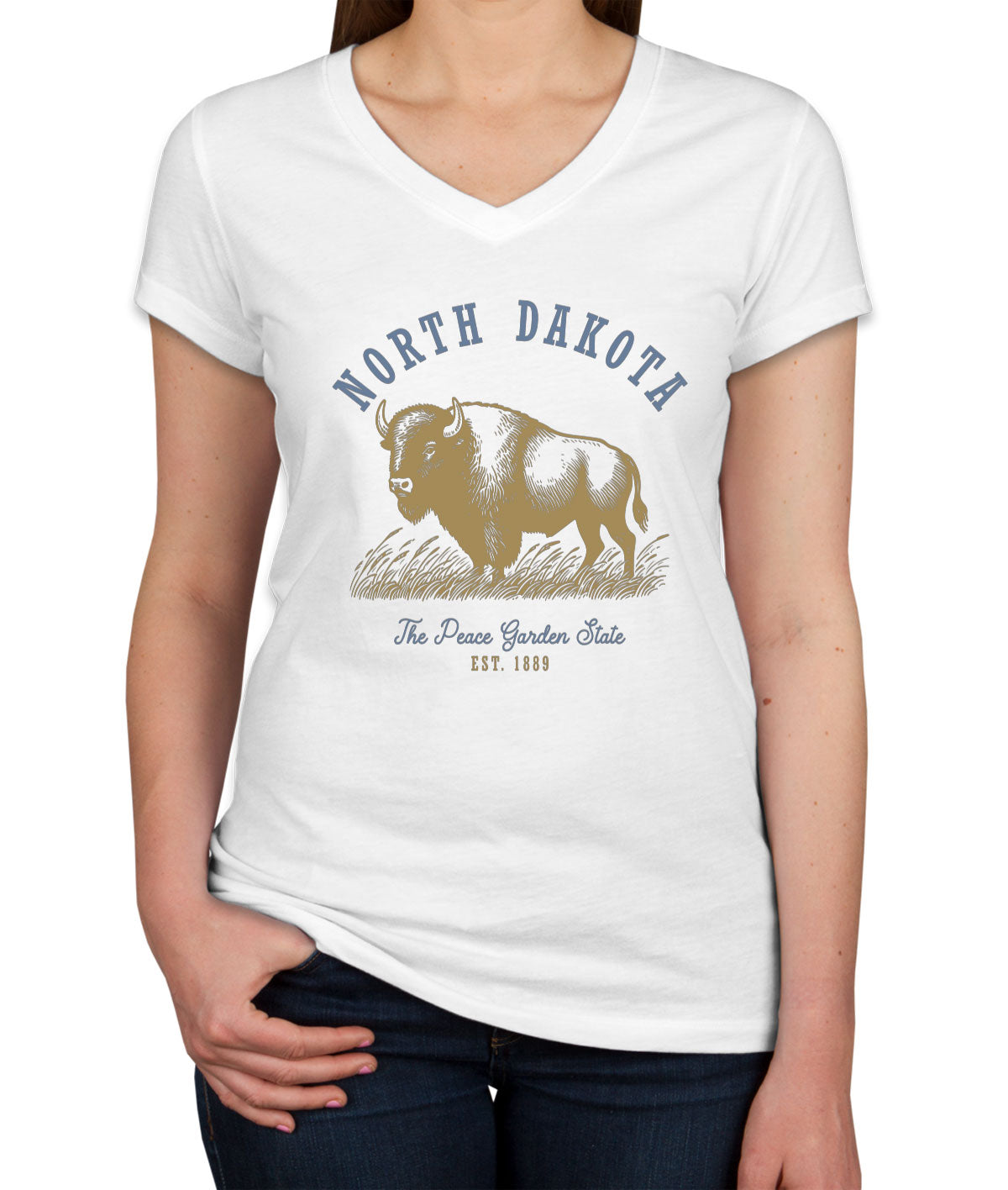 North Dakota State Vintage Women's V Neck T-shirt