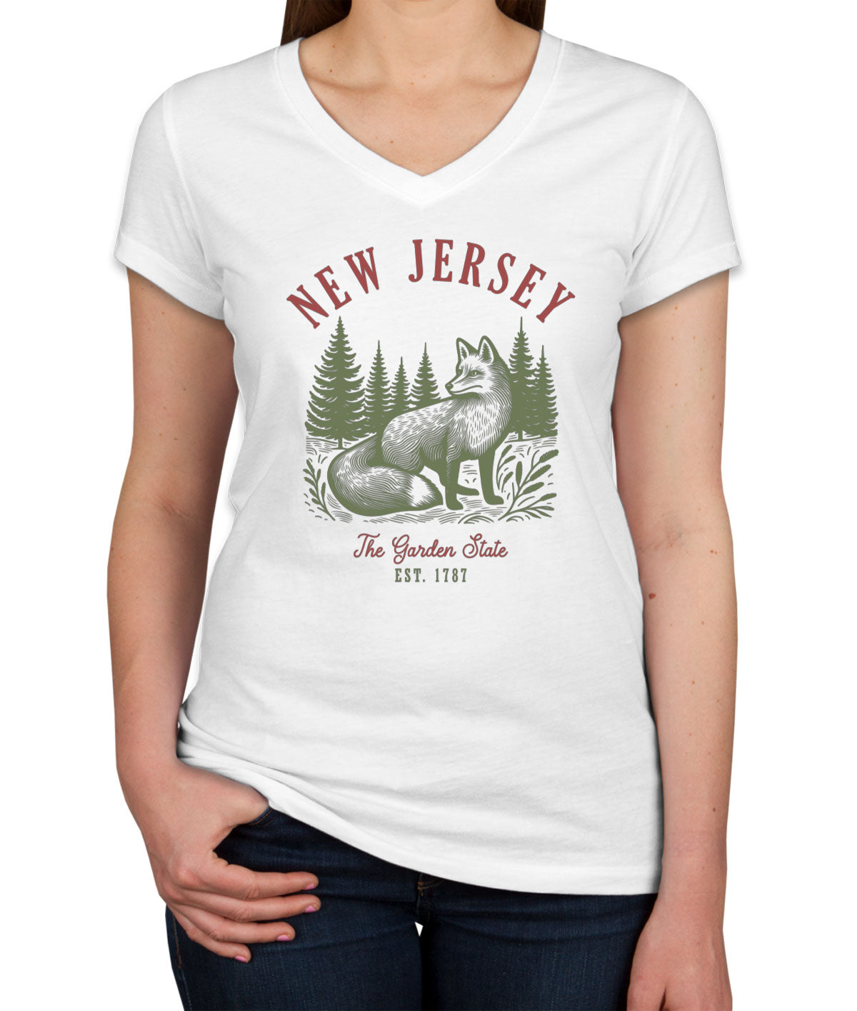 New Jersey State Vintage Women's V Neck T-shirt