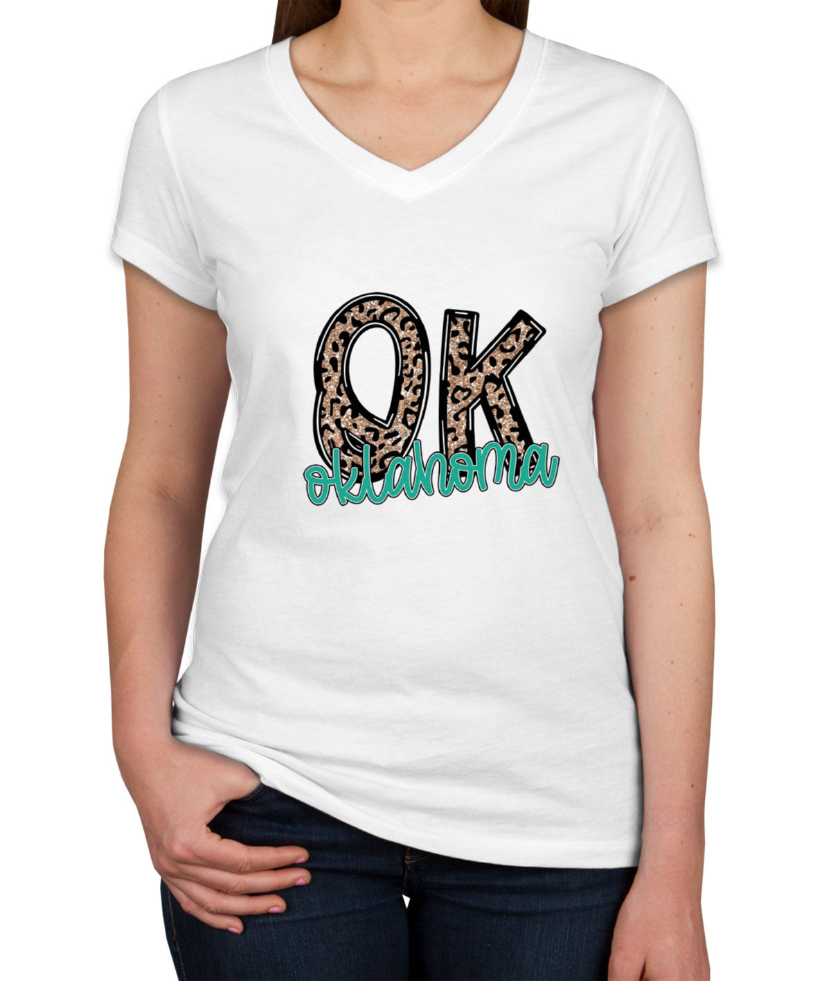 Oklahoma State Abbreviation Women's V Neck T-shirt