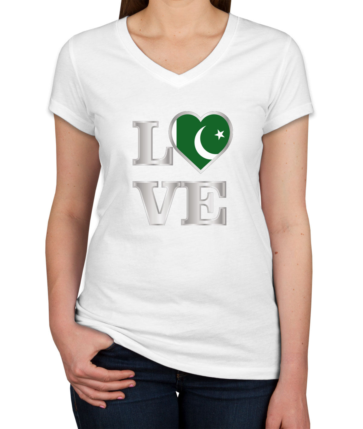 Pakistan Love Women's V Neck T-shirt