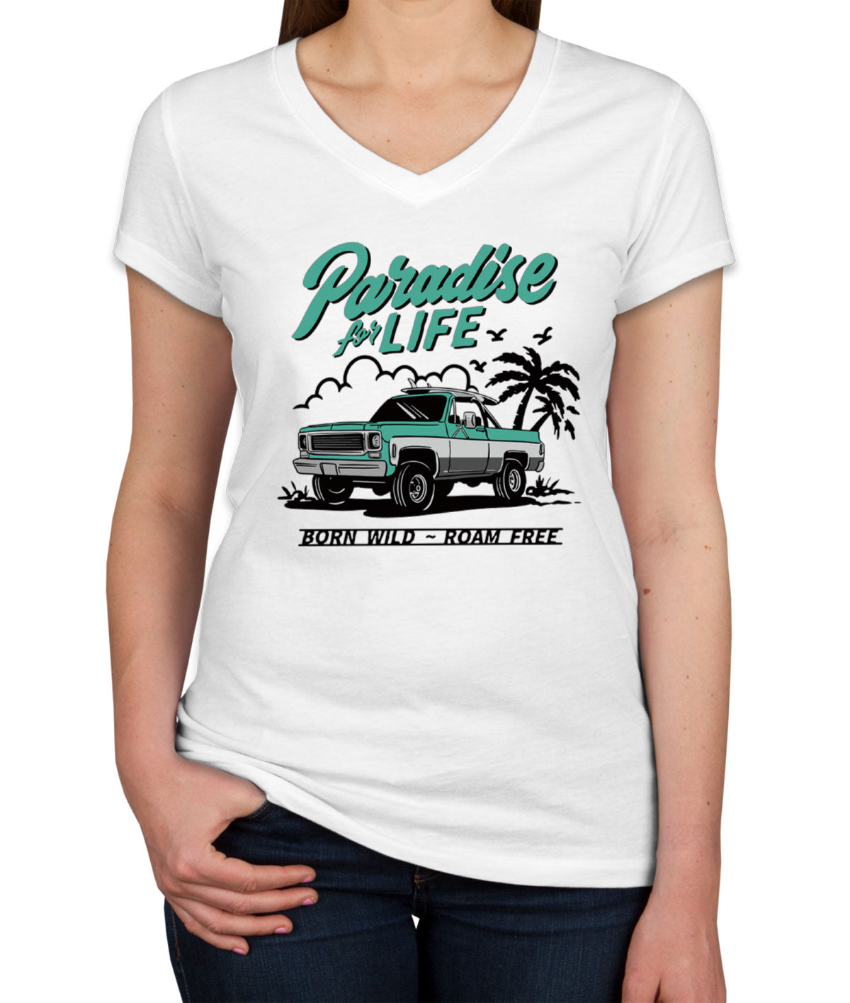 Paradise For Life Women's V Neck T-shirt