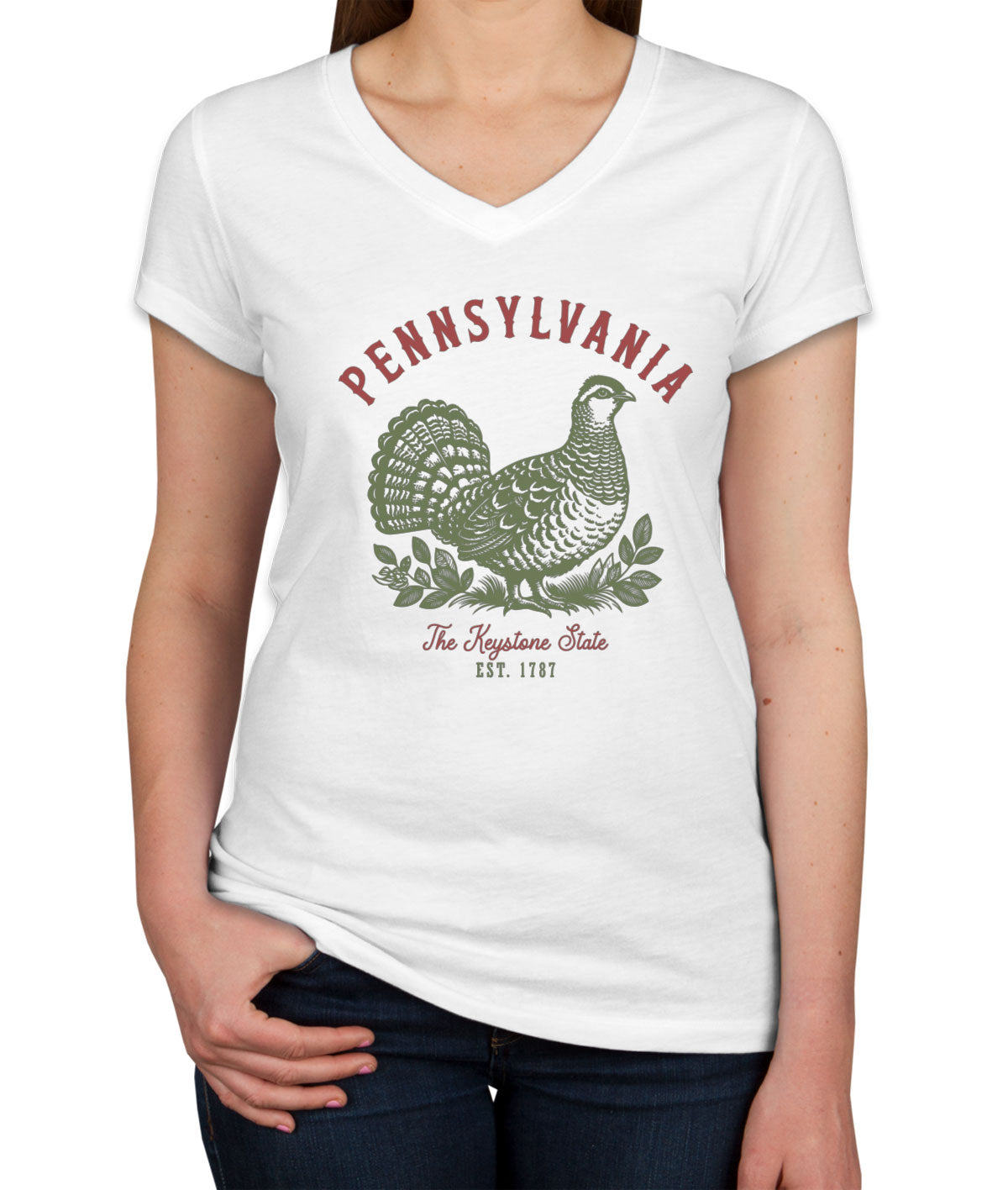 Pennsylvania State Vintage Women's V Neck T-shirt