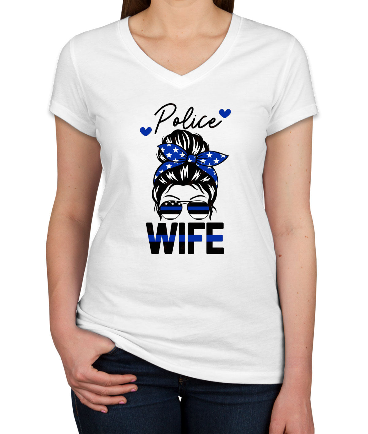 Police Wife Women's V Neck T-shirt